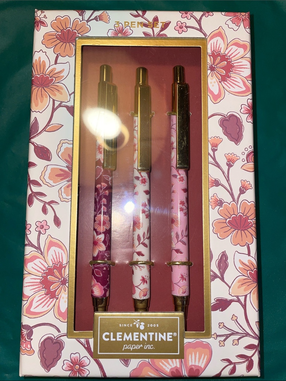 Floral Pink Pen Set - 3 Pack